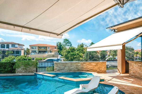 Retractable Awnings poolside retractable KE awnings