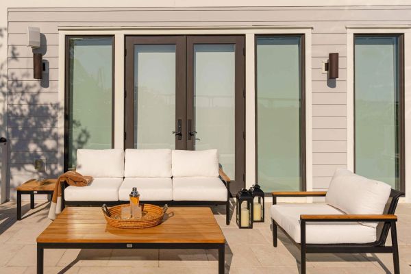 HC Luxury Montauk Sofa and Chair Black and white outdoor sofa and chairs