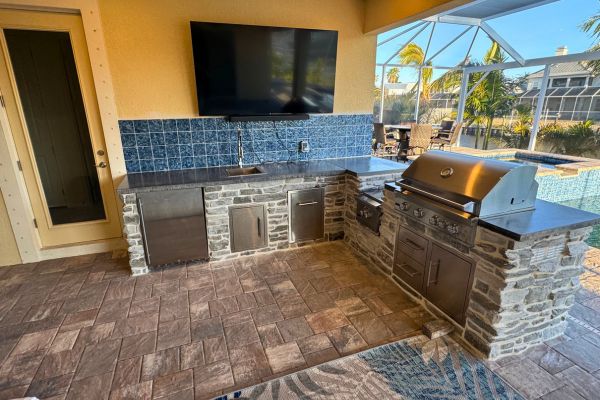 Rustic Stone Outdoor Kitchen