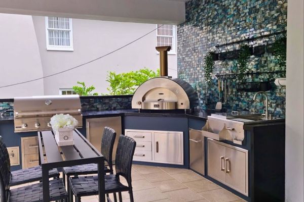 Black Outdoor Kitchen